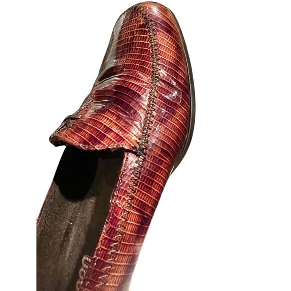 Munro Womens Brown Crocodile Print Loafers 7.5M Slip-On Leather Comfort Casual - Picture 10 of 11